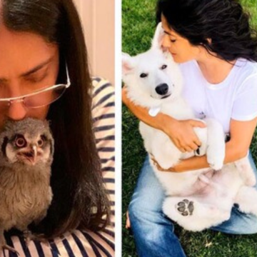 La actriz mexicana Salma Hayek presenta a sus seguidores todas sus mascotas.